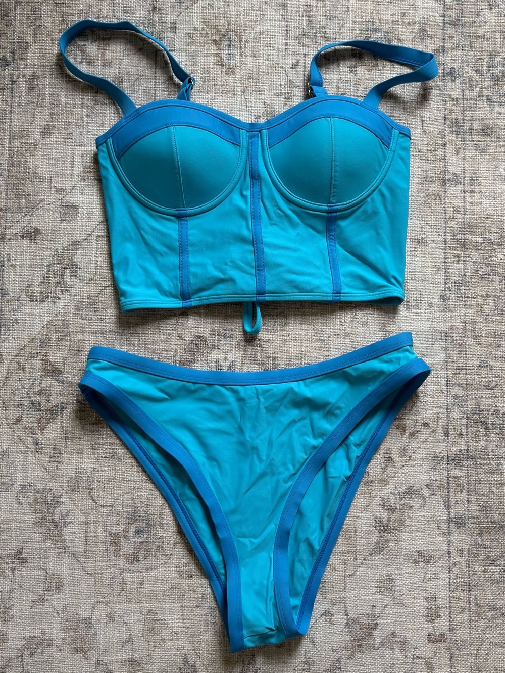 93 Play Street Stella Corset Bikini Set – Size M – Turquoise Blue